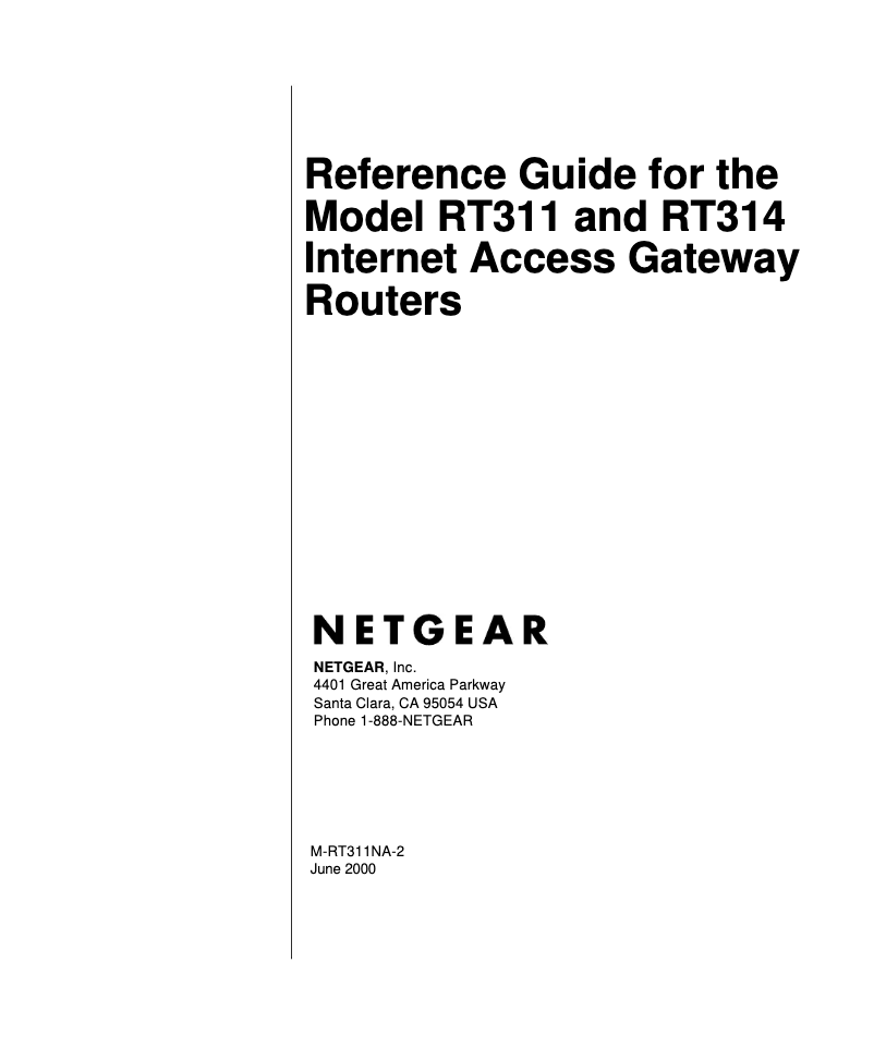 Page 1 de la notice Manuel utilisateur Netgear RT314