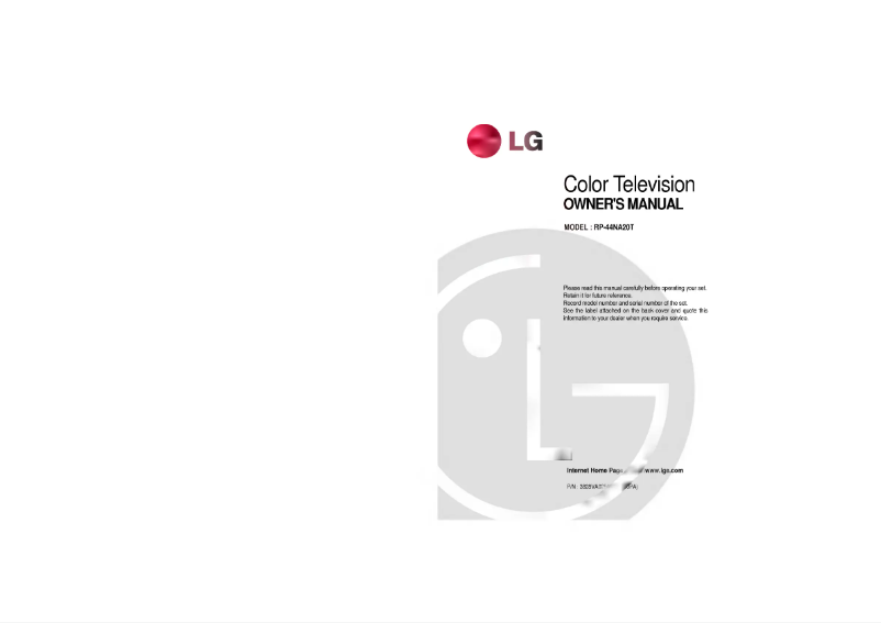 Page 1 de la notice Manuel utilisateur LG RP-44NA20T
