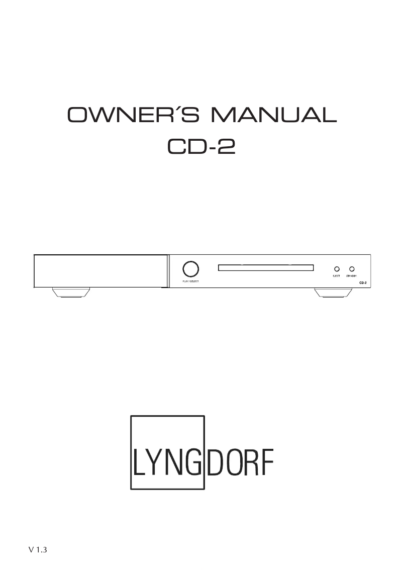 Page n°1 - Manuel utilisateur Lyngdorf CD-2