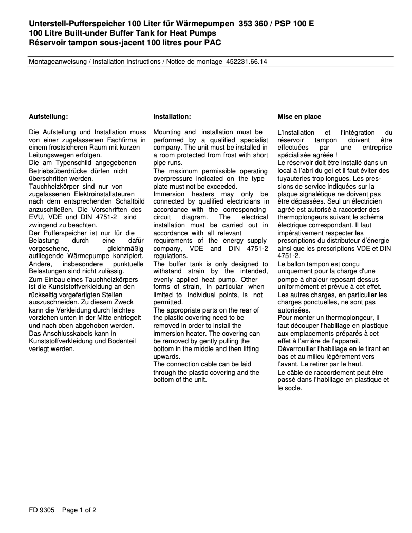 Image de la première page du manuel de l'appareil PSP100E