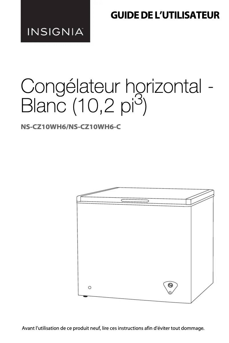 Page n°1 - Manuel utilisateur Insignia NS-CZ10WH6