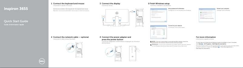 Page n°1 - Guide d'installation Dell Inspiron 3655