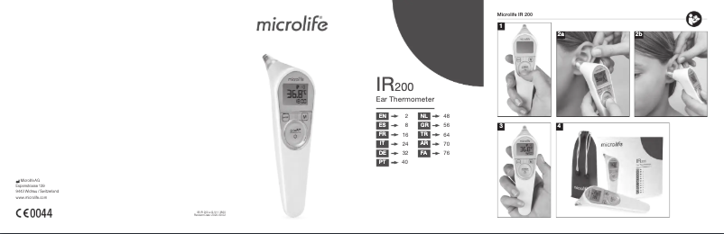 Page 1 de la notice Manuel utilisateur Microlife IR 200