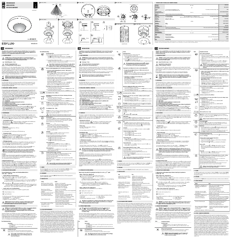 Page 1 de la notice Manuel utilisateur Esylux MD 360i/24