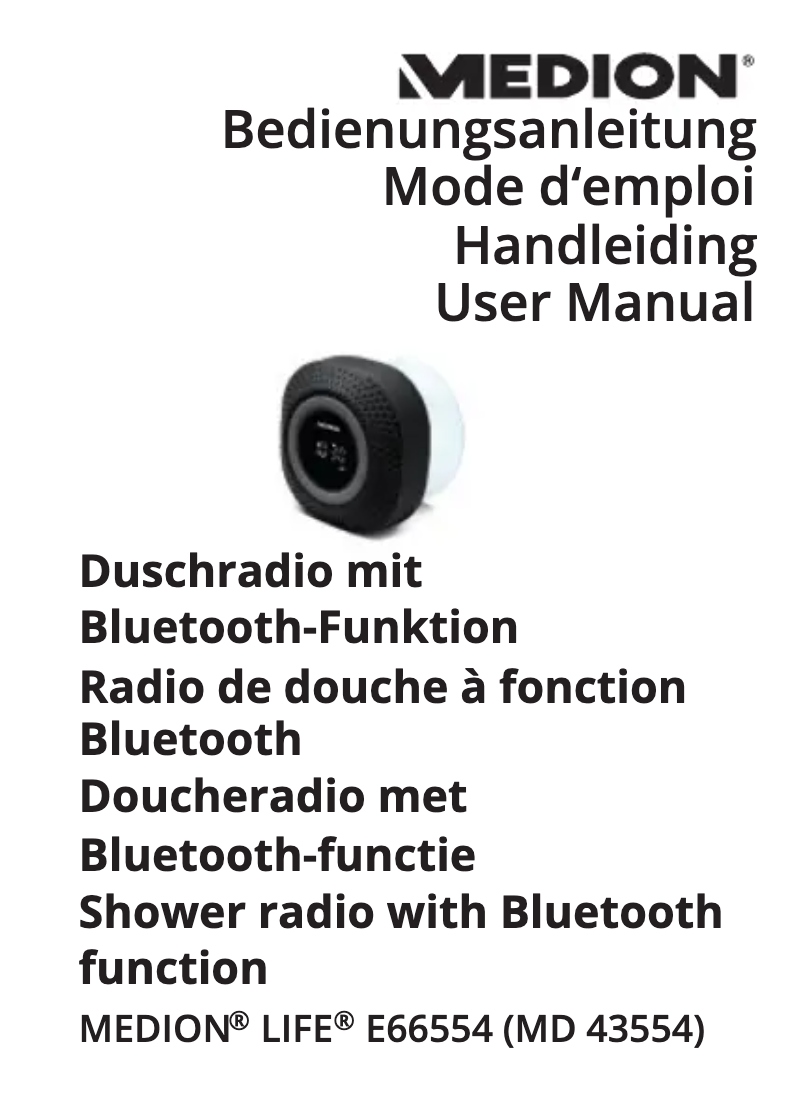 Page n°1 - Manuel utilisateur Medion LIFE E66554 (MD 43554)