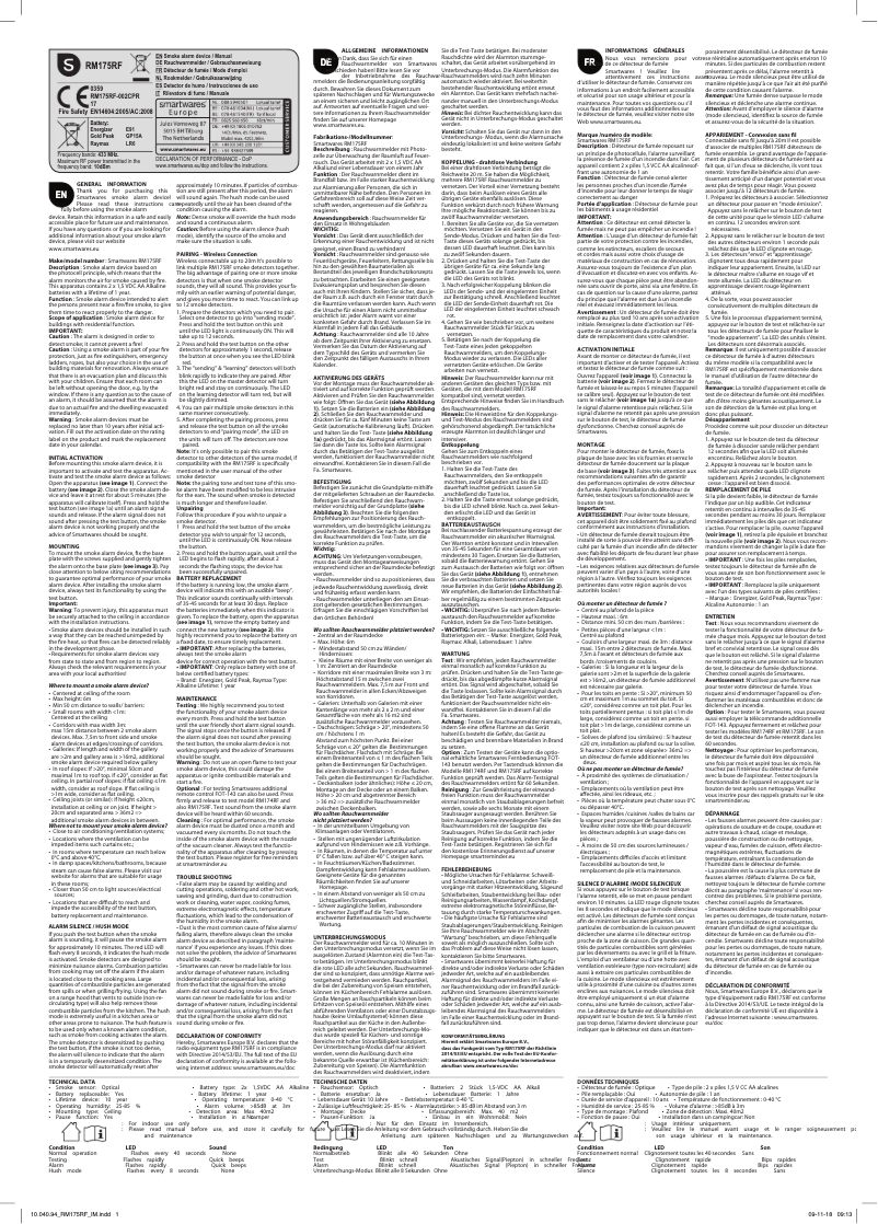 Image de la première page du manuel de l'appareil RM175R