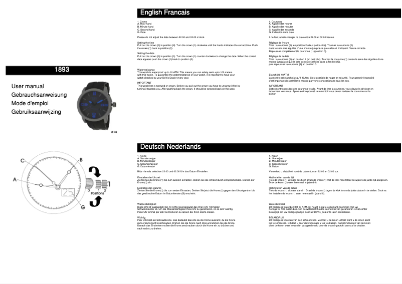 Image de la première page du manuel de l'appareil 1893