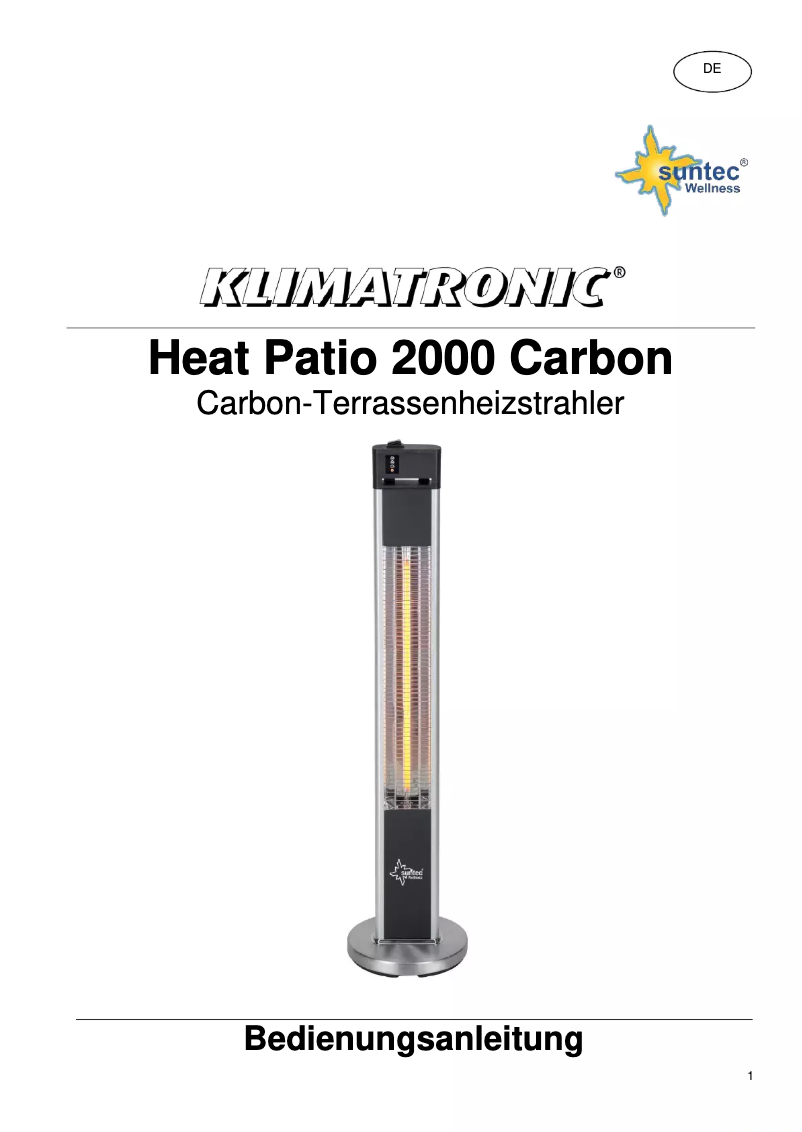 Page 1 de la notice Manuel utilisateur Suntec Heat Patio 2000 Carbon