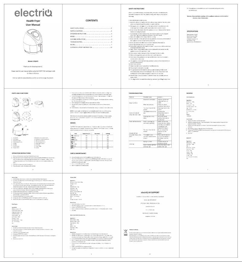 Page 1 de la notice Manuel utilisateur ElectriQ EIQAF2