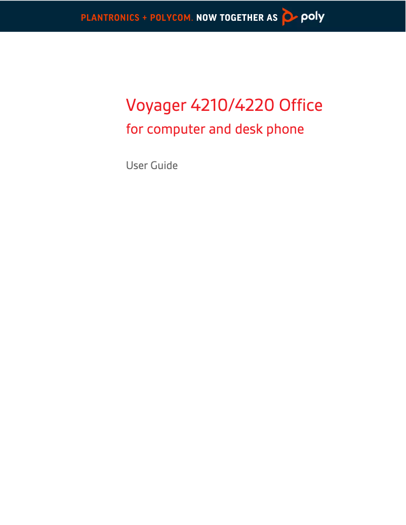 Page 1 de la notice Manuel utilisateur Plantronics Voyager 4220