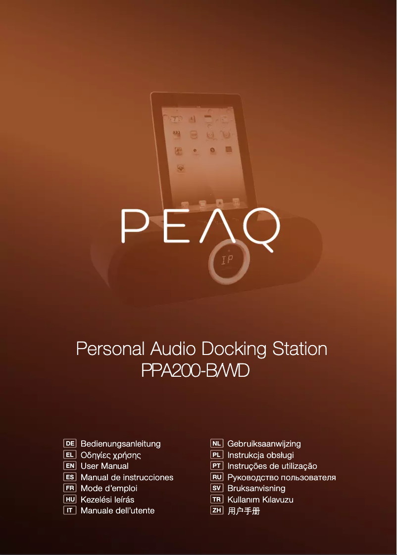 Page 1 de la notice Manuel utilisateur PEAQ PPA200