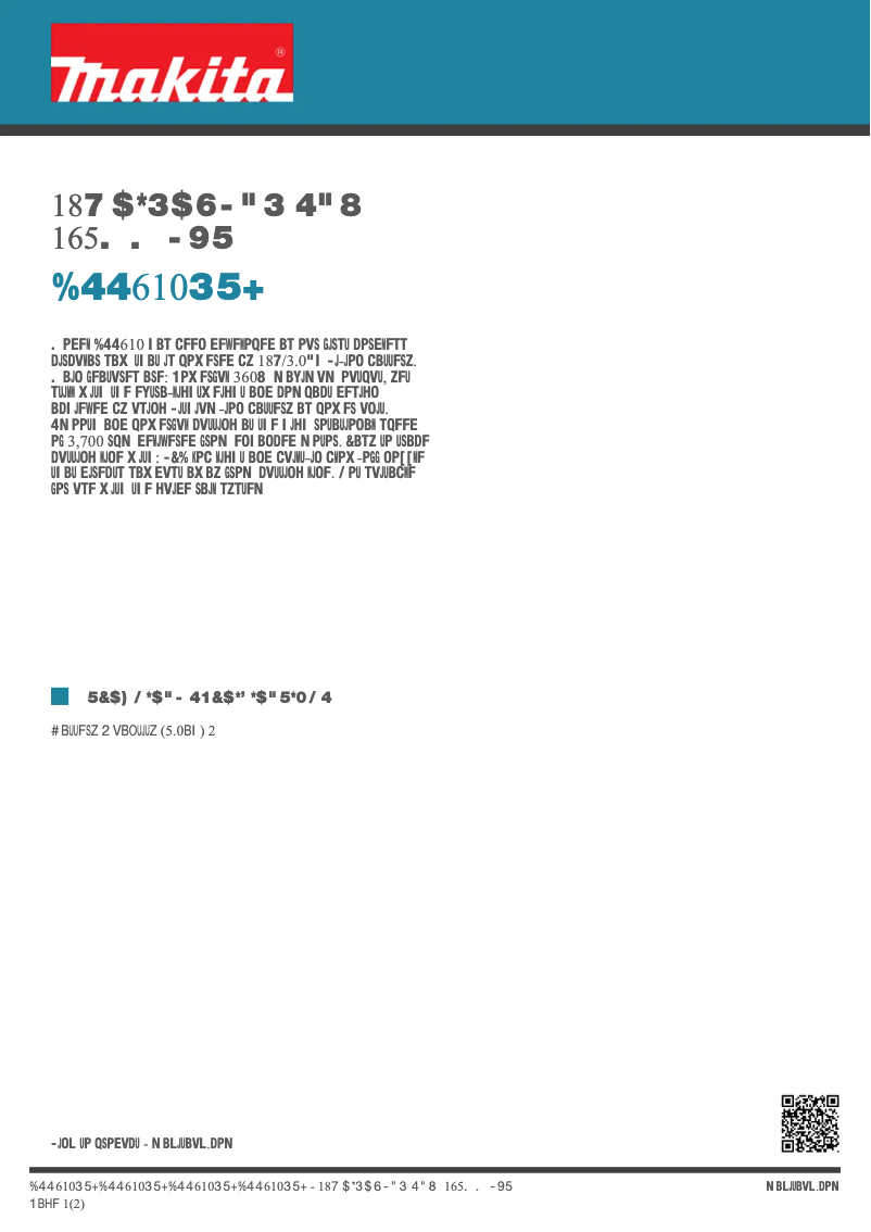 Page 1 de la notice Fiche technique Makita DSS610RTJ