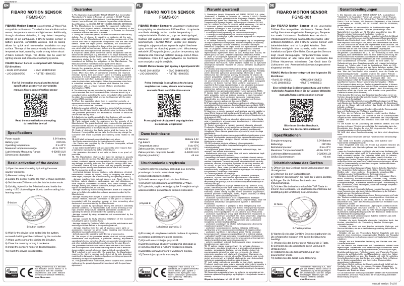 Imagen de la primera página del manual del dispositivo FIBEFGMS-001-ZW5
