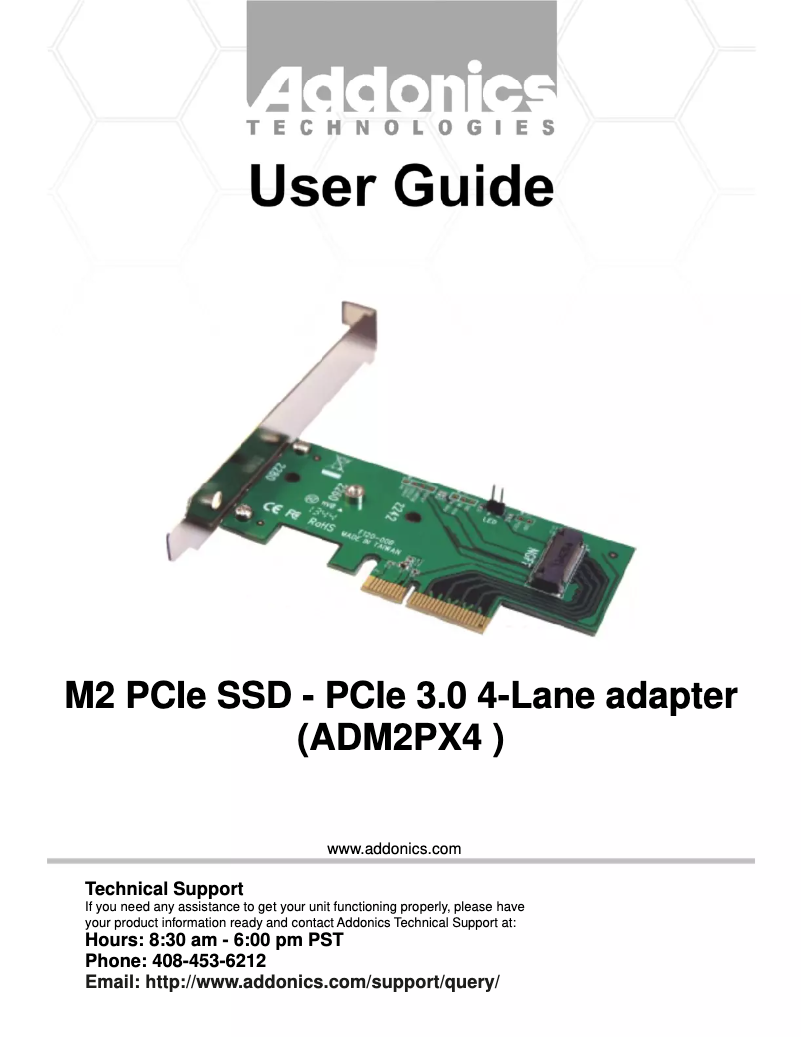 Page n°1 - Manuel utilisateur Addonics ADM2PX4