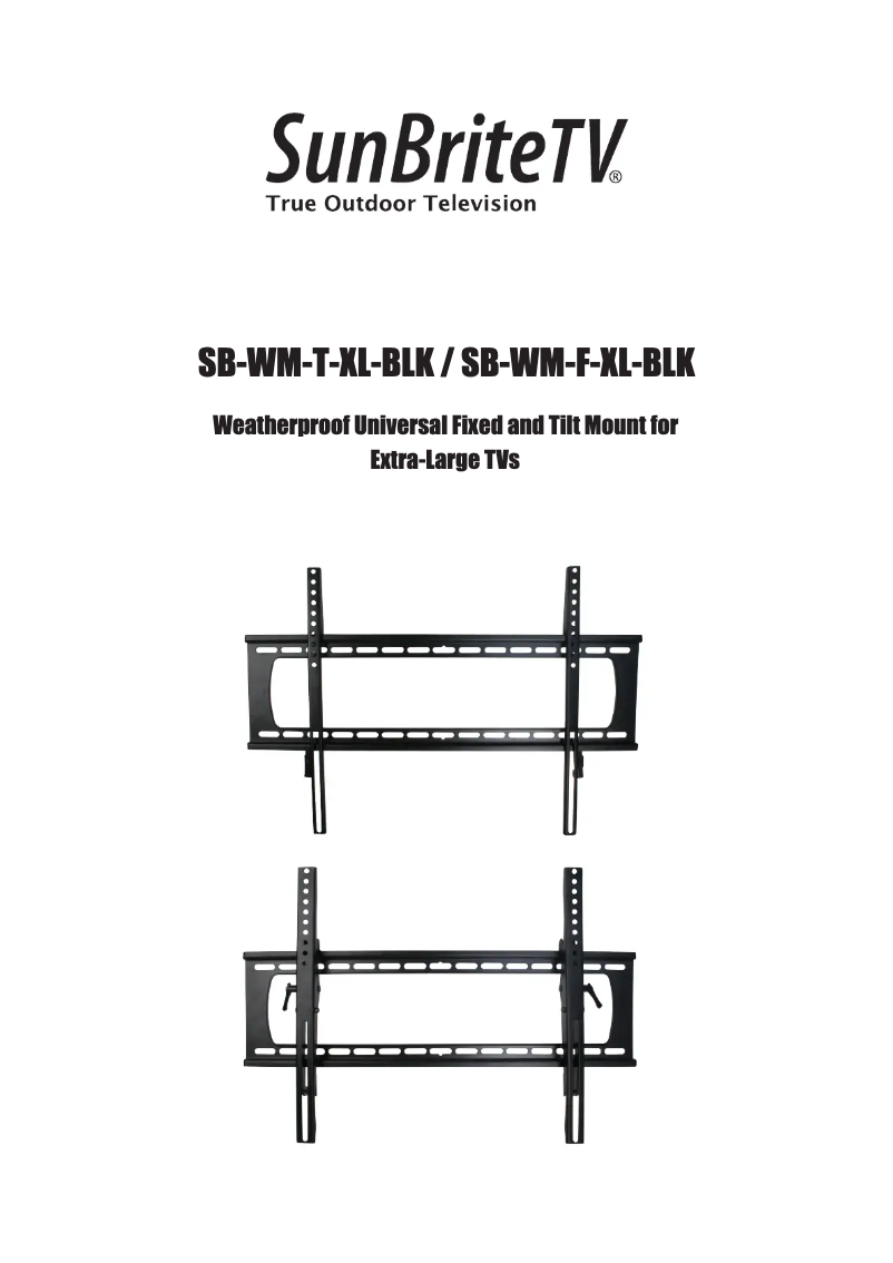 Page n°1 - Manuel utilisateur SunBriteTV SB-WM-F-XL-BLK