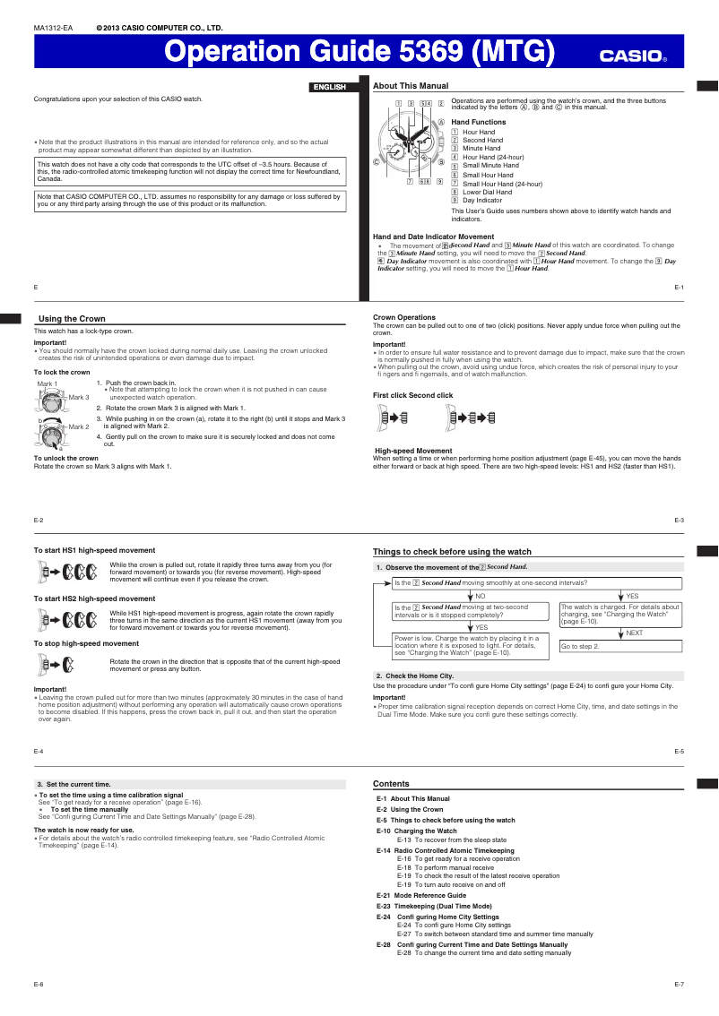 Page 1 de la notice Manuel utilisateur Casio MTG-S1000D-1AER