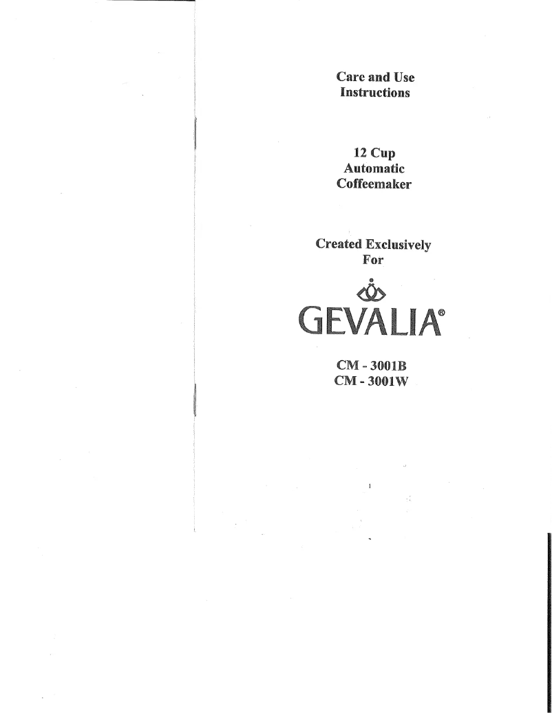 Image de la première page du manuel de l'appareil CM-3001B