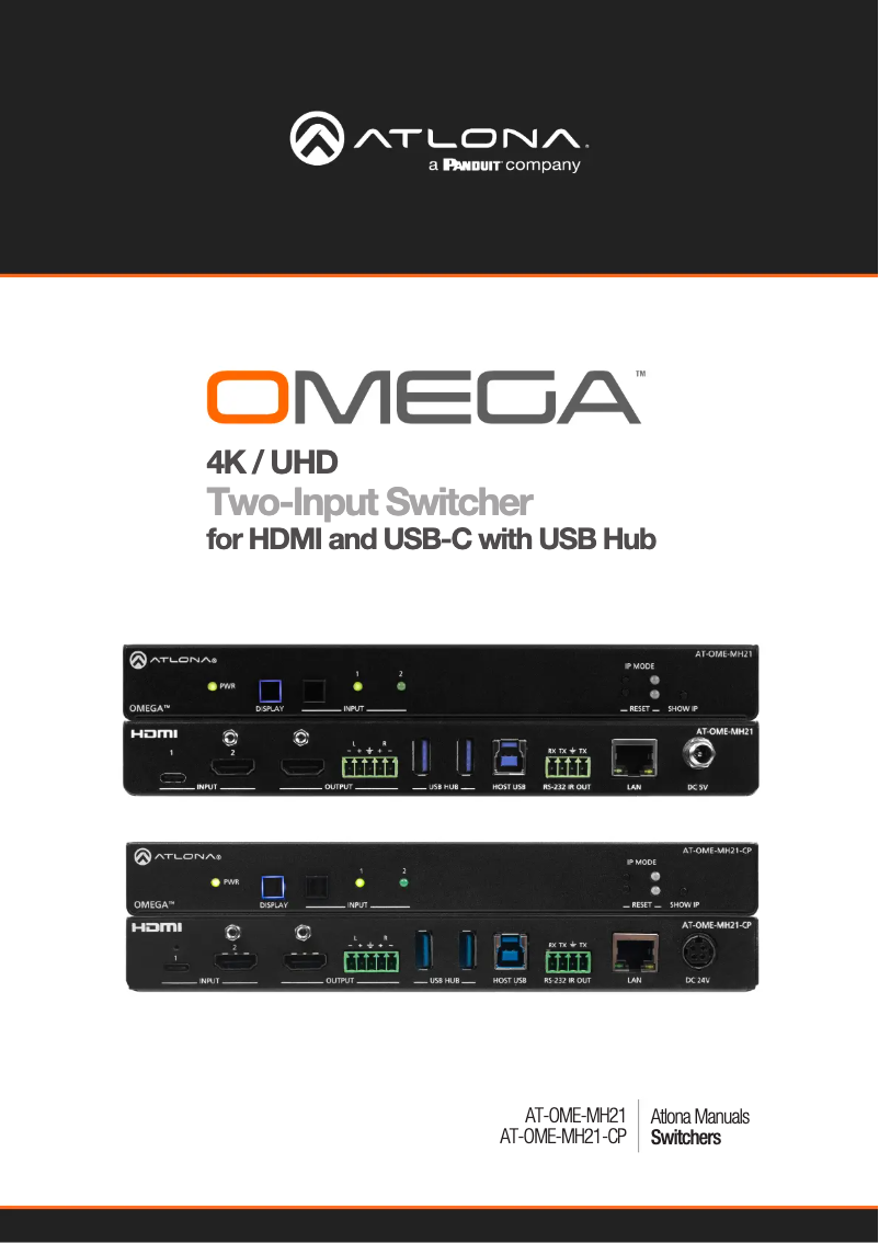 Page 1 de la notice Manuel utilisateur Atlona AT-OME-MH21