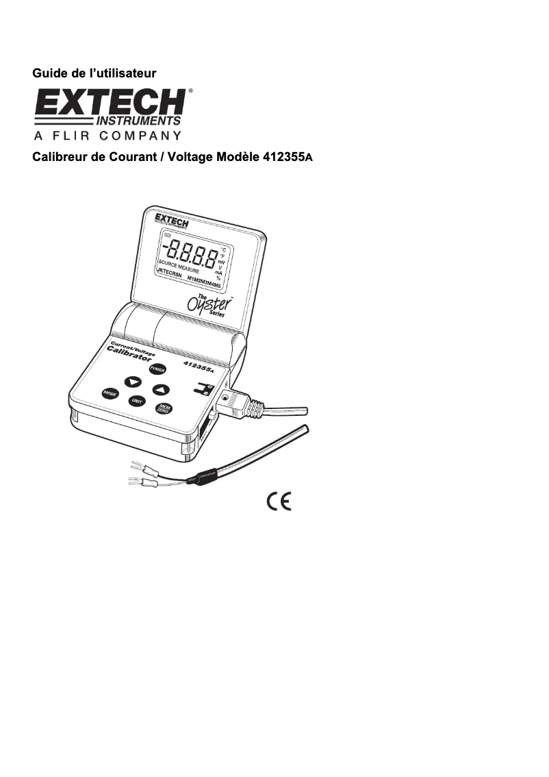 Page 1 de la notice Manuel utilisateur Extech 412355A