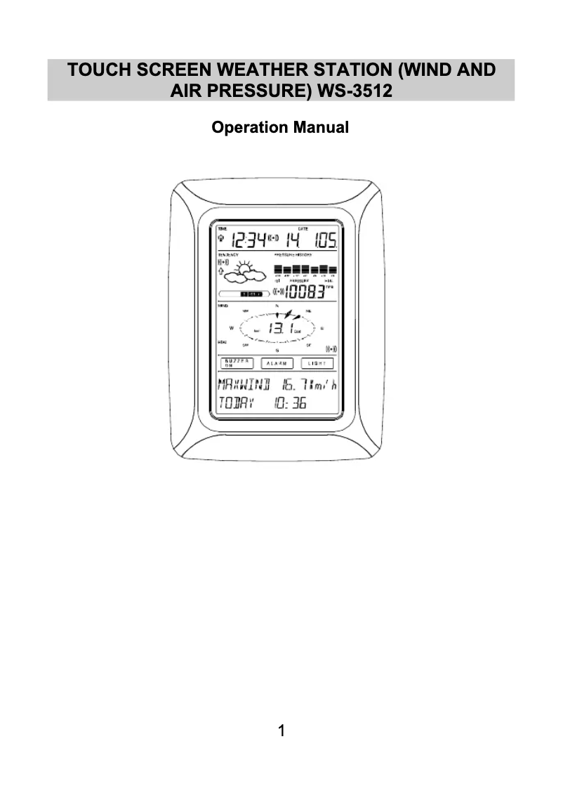 Page n°1 - Manuel utilisateur La Crosse Technology WS-3512U-AL