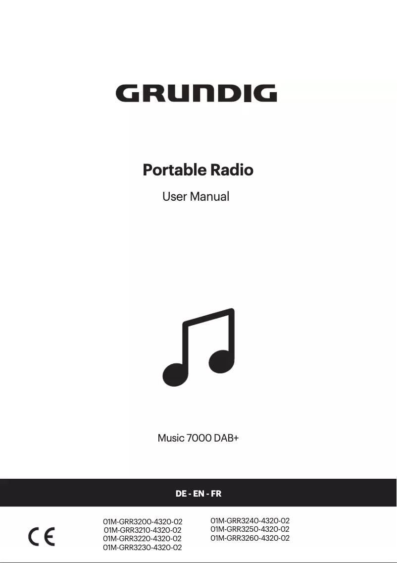 Page 1 de la notice Manuel utilisateur Grundig MUSIC BP 7000 DAB