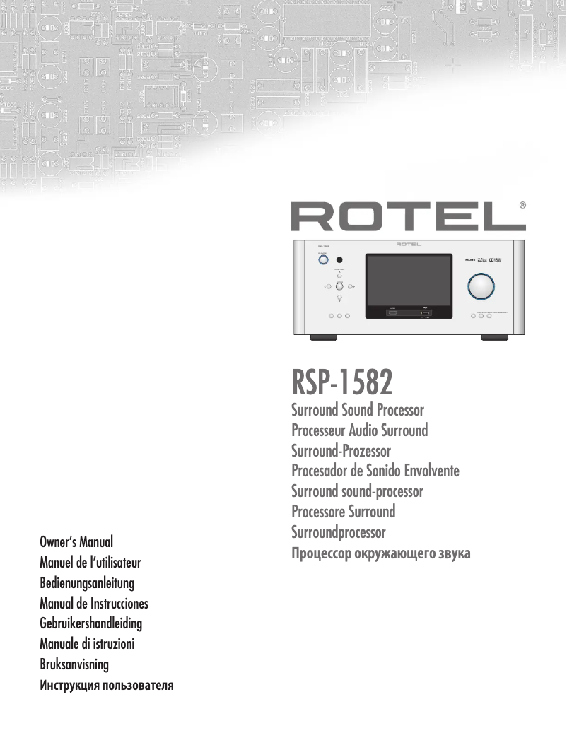 Page 1 de la notice Manuel utilisateur Rotel RSP-1582