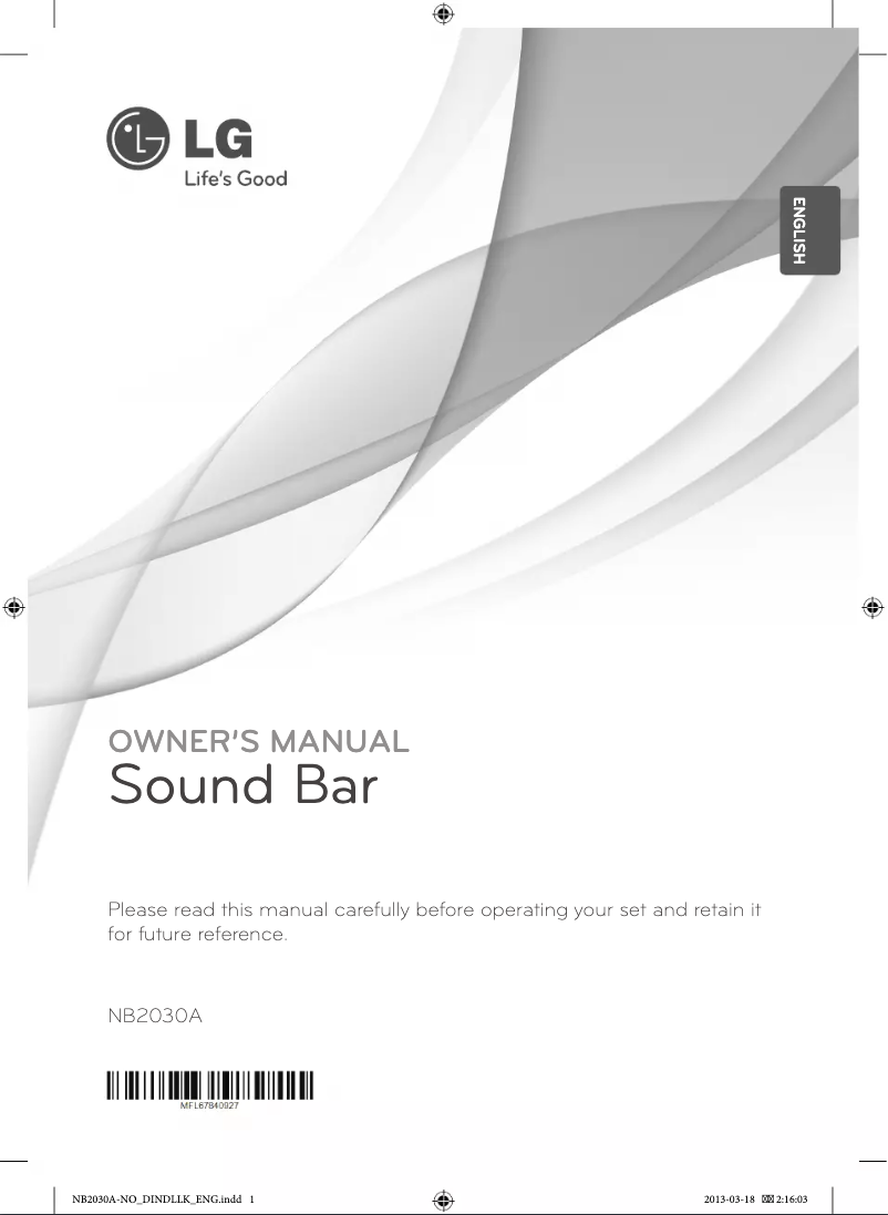 Page 1 de la notice Manuel utilisateur LG NB2030A