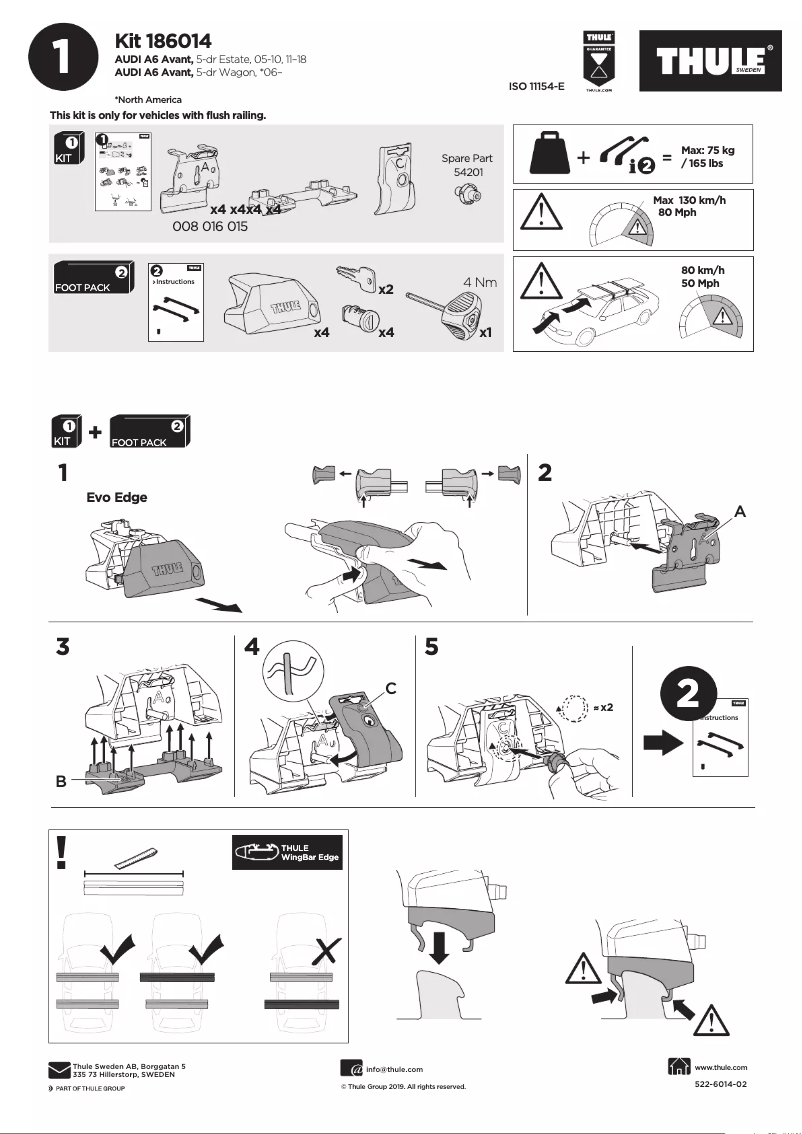 Page n°1 - Manuel utilisateur Thule Kit 186014