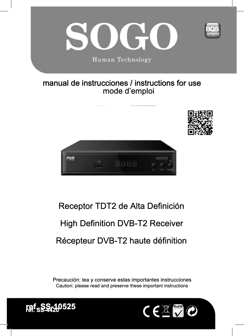 Image de la première page du manuel de l'appareil SS-4420