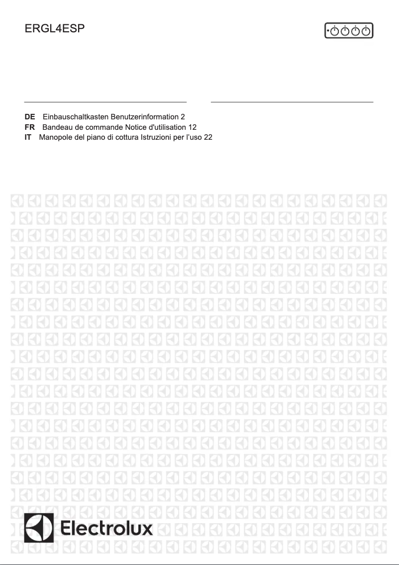 Page 1 de la notice Manuel utilisateur Electrolux ERGL4ESP