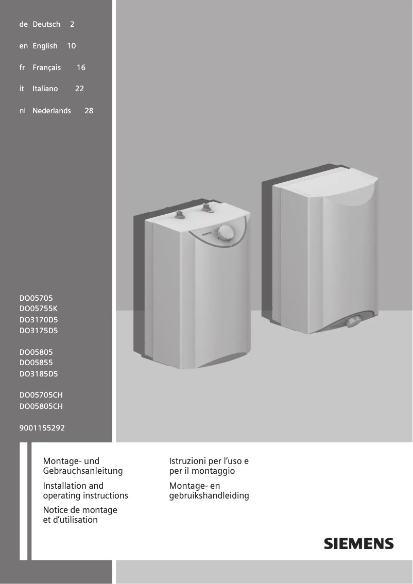 Image de la première page du manuel de l'appareil DO05855
