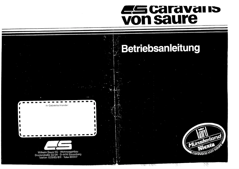 Imagen de la primera página del manual del dispositivo Munsterland Luxus 545 K (1989)