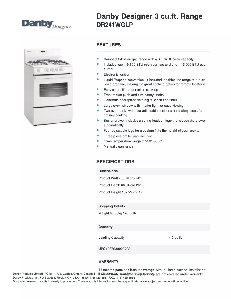 Image de la première page du manuel de l'appareil DR241WGLP