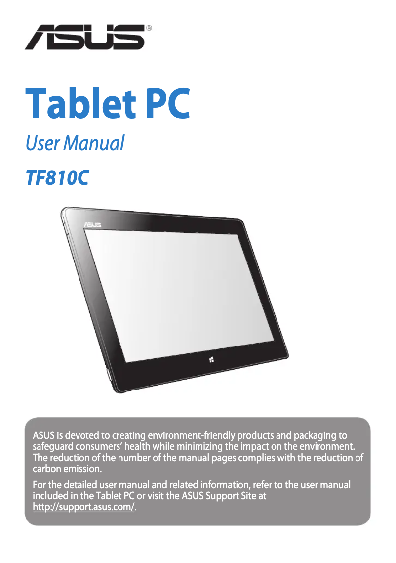Page n°1 - Manuel utilisateur Asus VivoTab TF810C-1B052W