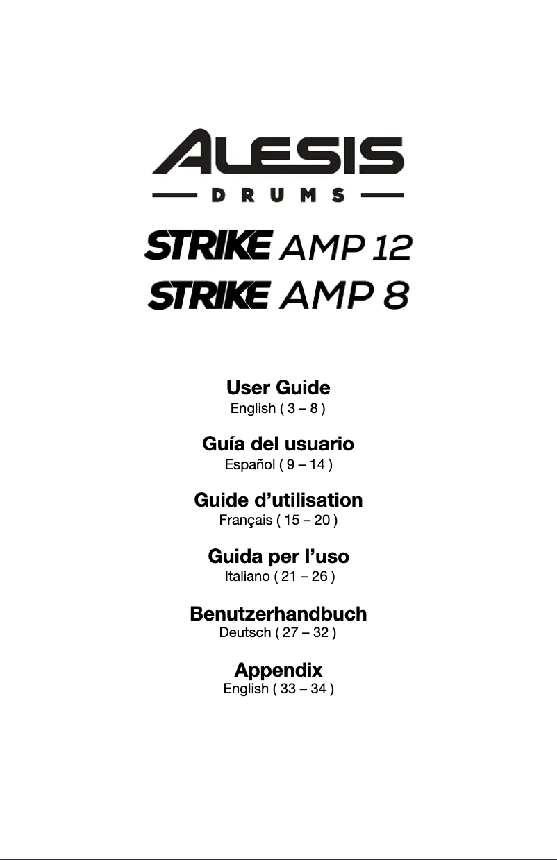 Image de la première page du manuel de l'appareil Strike Amp 12