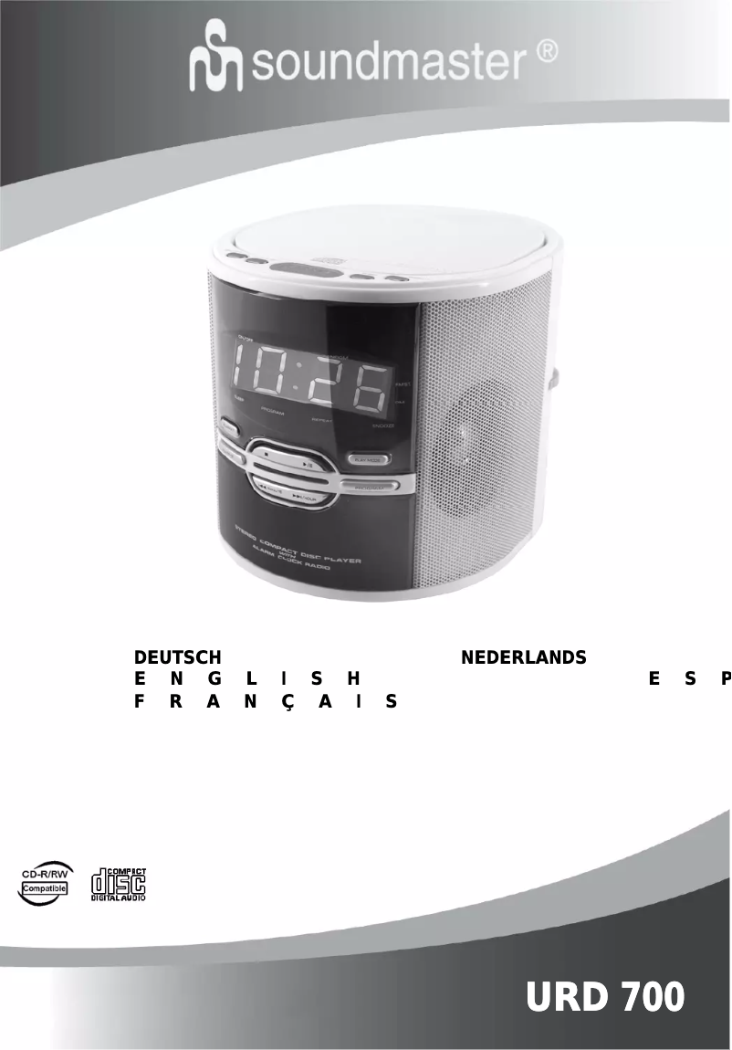 Page 1 de la notice Manuel utilisateur Soundmaster URD700