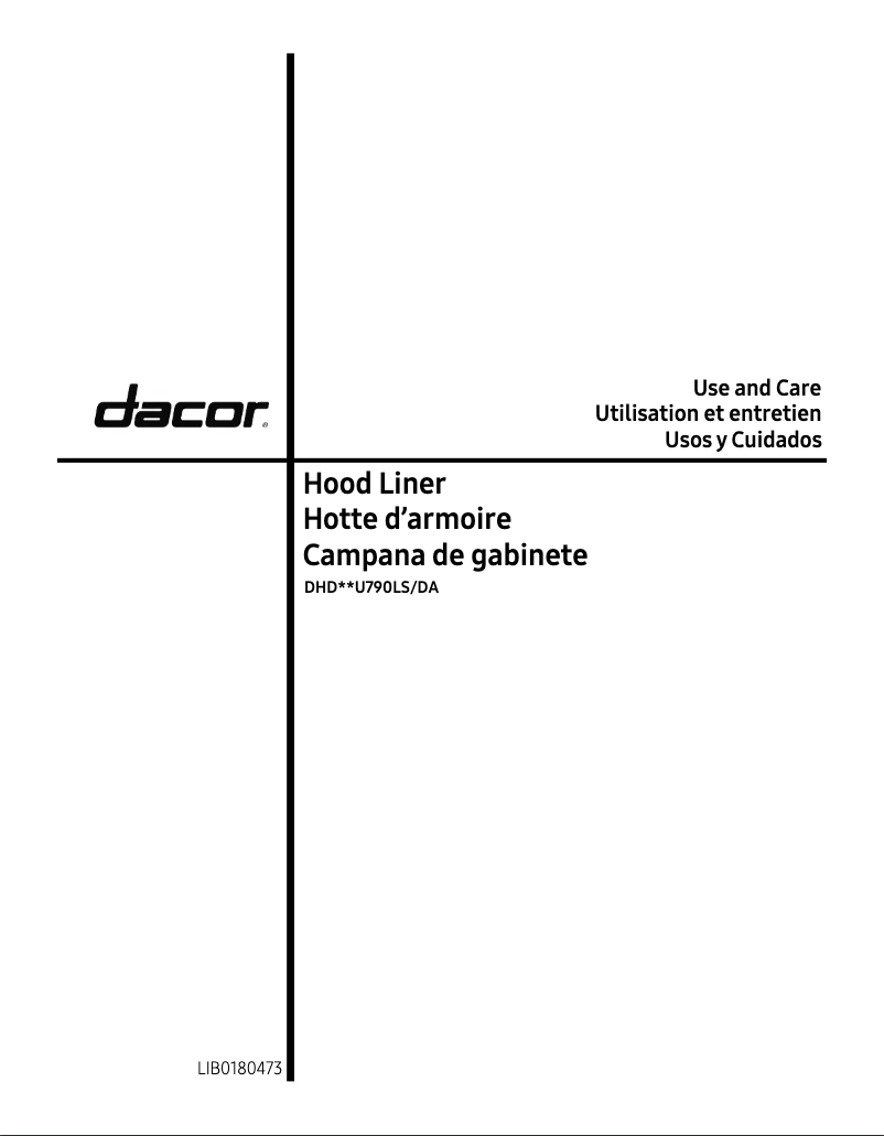 Page 1 de la notice Manuel d'utilisation et d'entretien Dacor DHD48U790LS