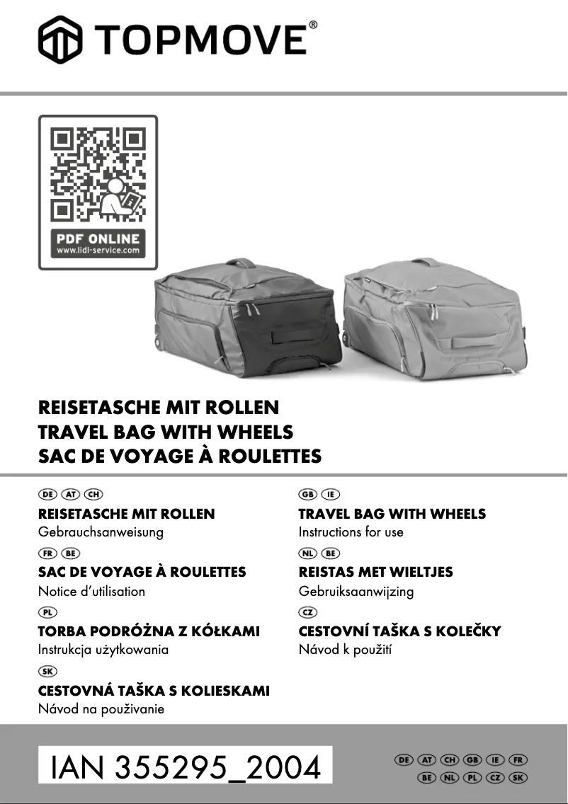 Page 1 de la notice Manuel utilisateur Topmove IAN 355295