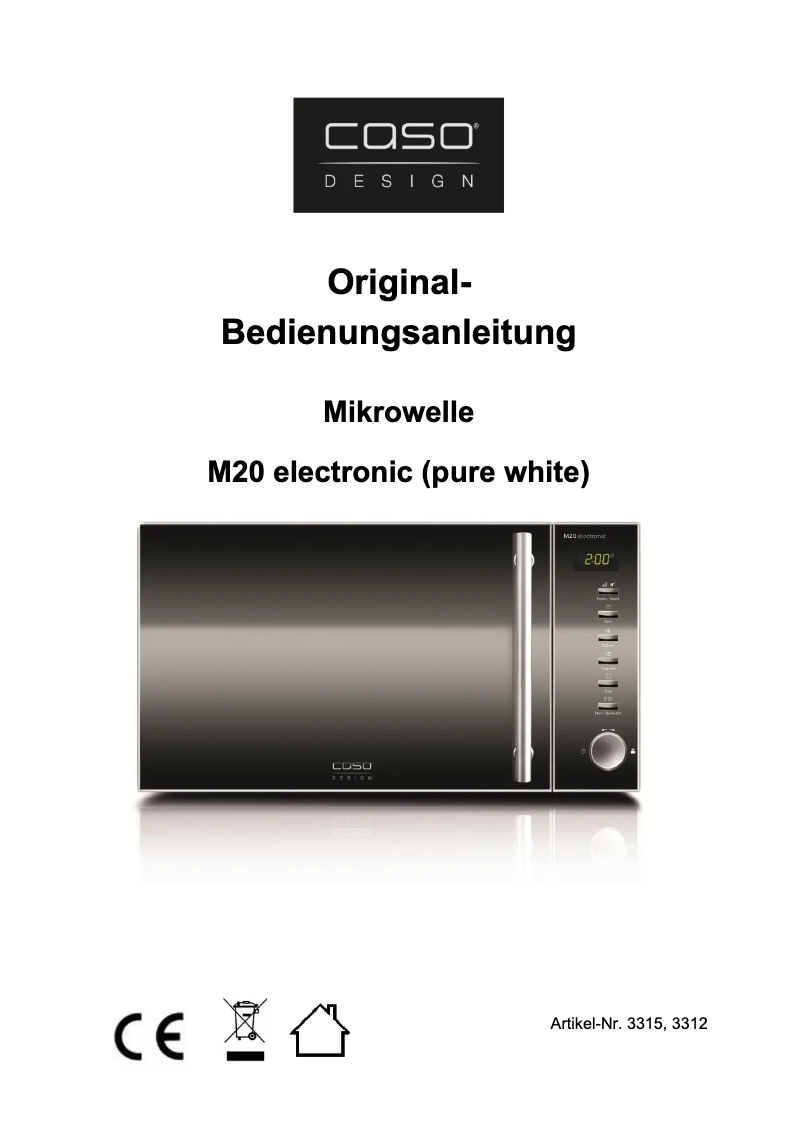 Page 1 de la notice Manuel utilisateur Caso M20 Electronic