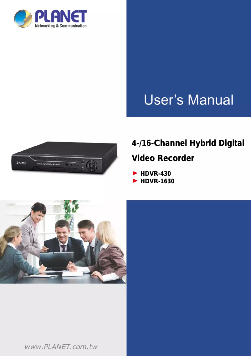 First page image of the manual for HDVR-430