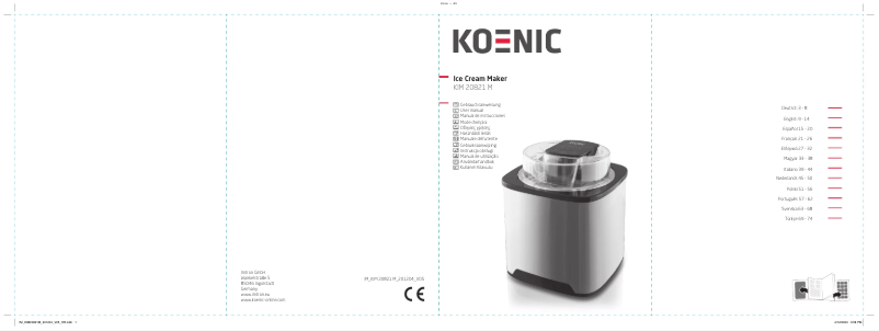 Page n°1 - Manuel utilisateur Koenic KIM 20821 M