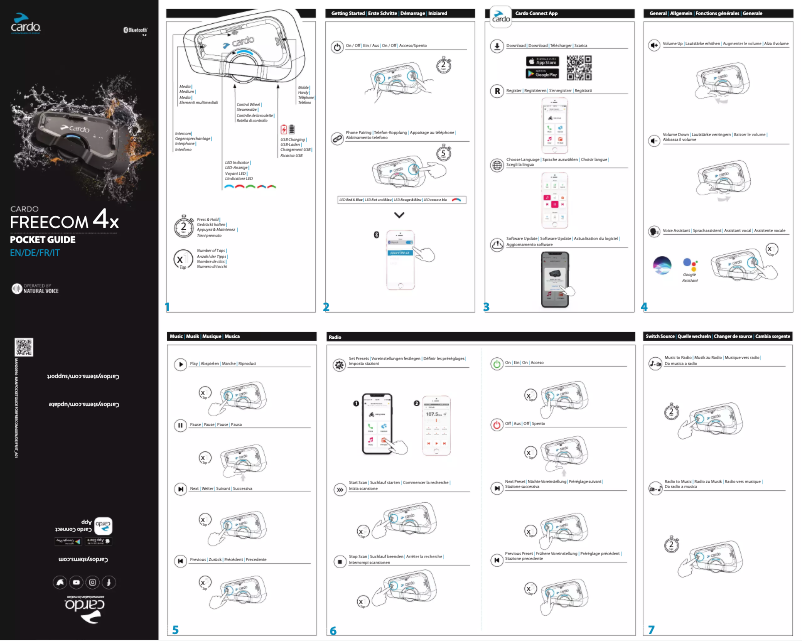 Page 1 de la notice Manuel utilisateur Cardo Freecom 4X