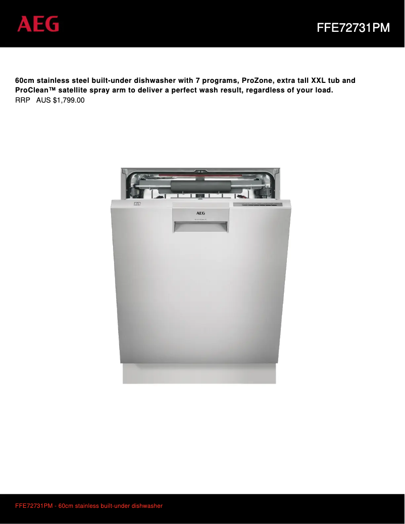 Imagen de la primera página del manual del dispositivo FFE72731PM