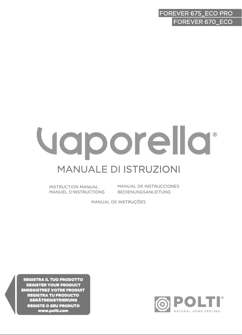 Página 1 del manual Manual de usuario Polti Vaporella Forever 675 ECO PRO