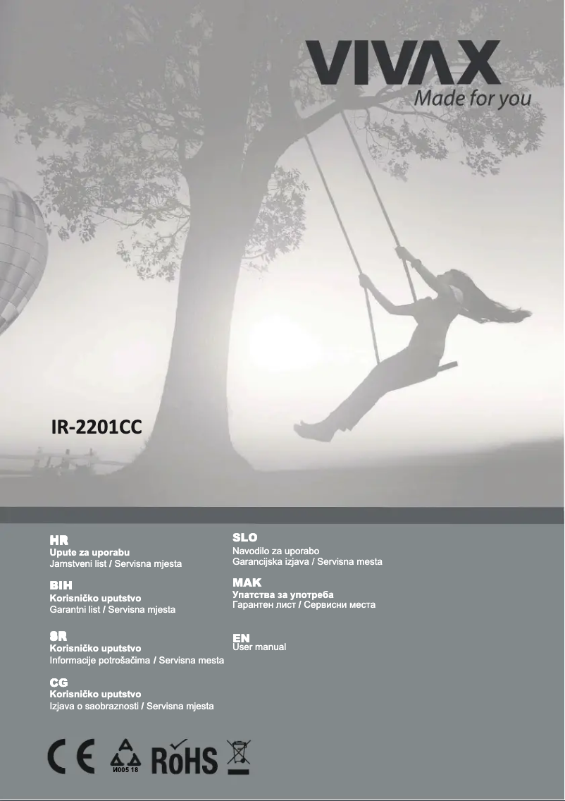 Page 1 de la notice Manuel utilisateur Vivax IR-2201CC