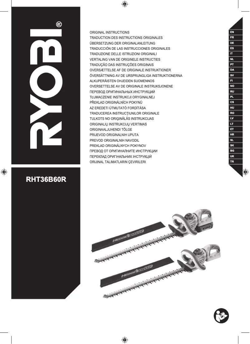 Page n°1 - Manuel utilisateur RYOBI Max Power RHT36B60R
