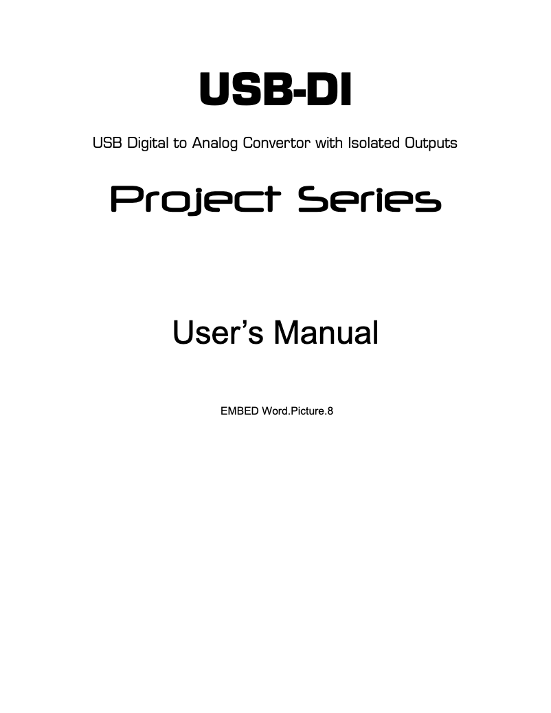 Page n°1 - Manuel utilisateur ART USB-DI