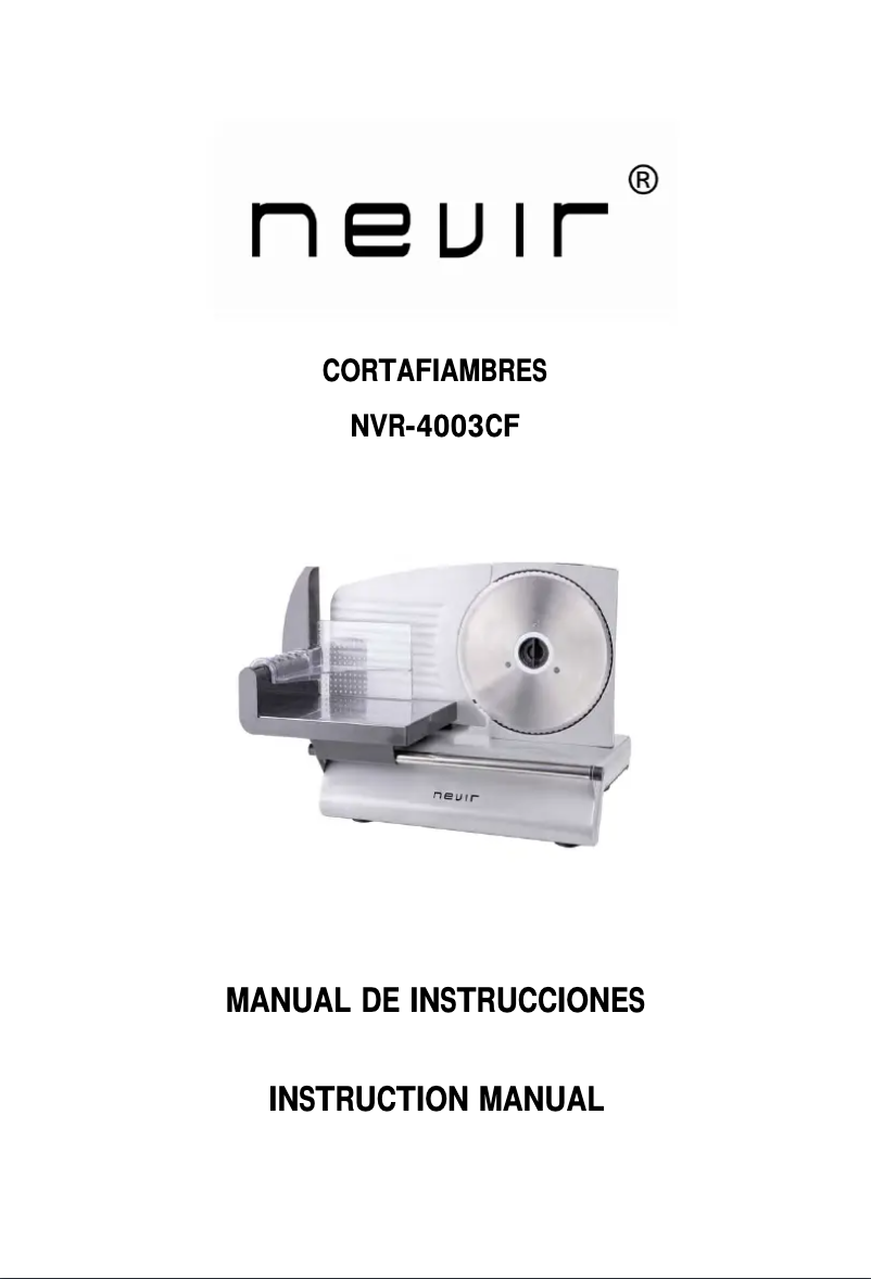Page n°1 - Manuel utilisateur Nevir NVR-4003 CF