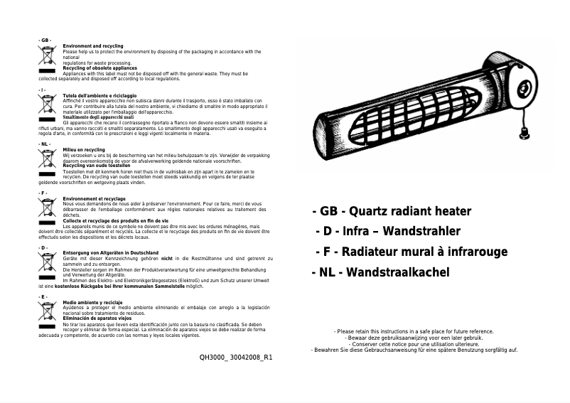 Image de la première page du manuel de l'appareil QH 3015