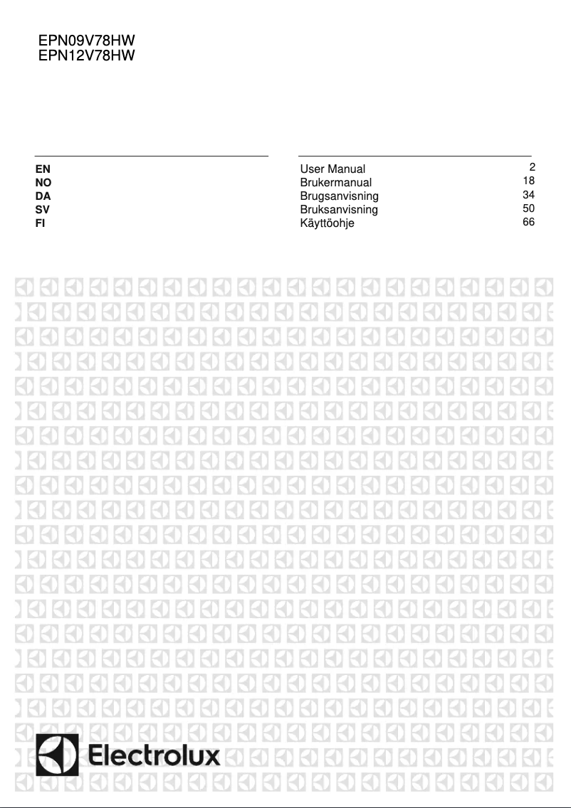 Page 1 de la notice Manuel utilisateur Electrolux EPN09V78HWO